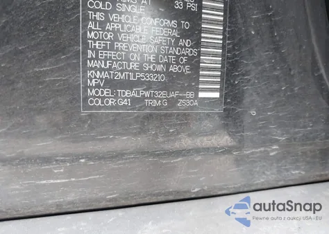 2020 Nissan Rogue S Fwd из США, поврежденный, VIN KNMAT2MT1LP533210